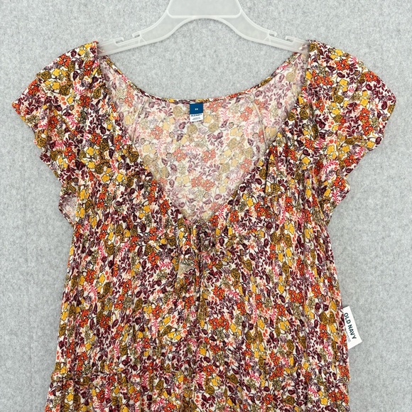 Old Navy Waist Defined Flutter Sleeve Floral Mini Dress Womens Size 2X - Picture 2 of 12